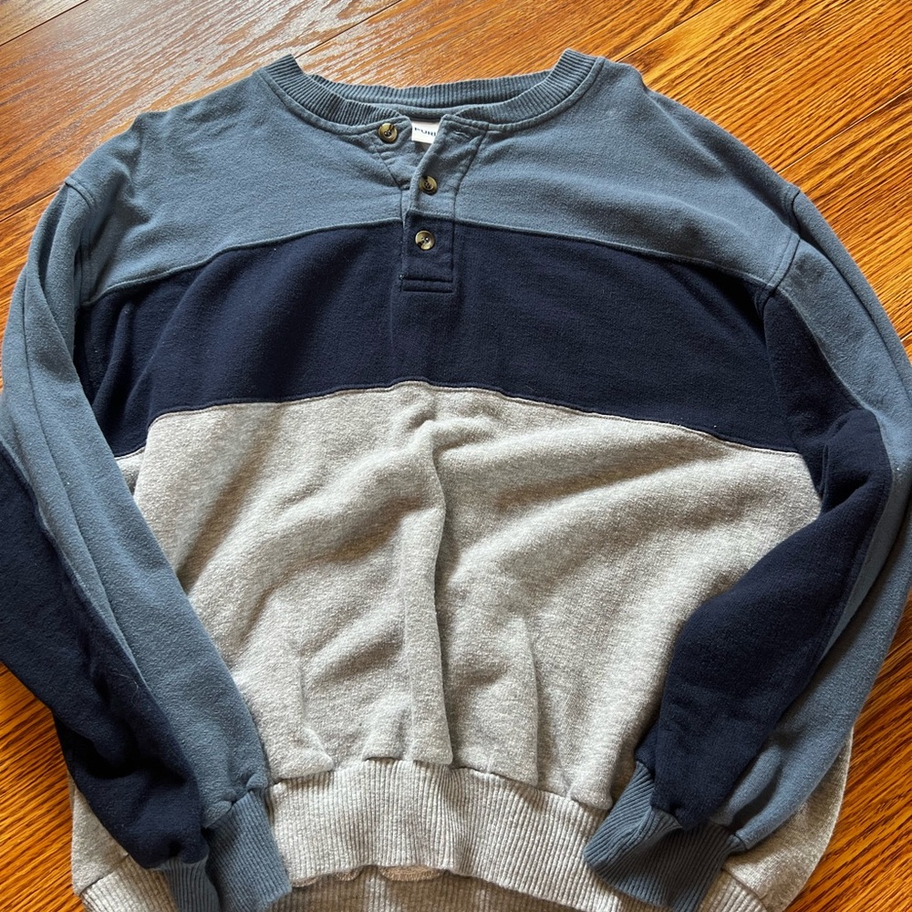 Puritan Men's Blue and Gray Crewneck Sweater